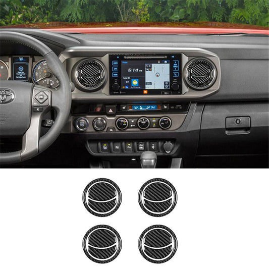 12X for Toyota Tacoma Carbon Fiber Interior Air Vent Cover Trim 2016-2021 Black
