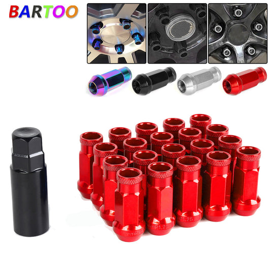 20PCS M12x1.5mm/1.25mm Extended Steel Tuner Open Ended Wheel Lug Nut Q