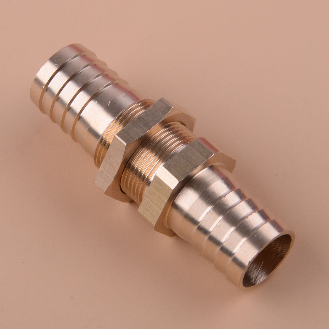 2pcs 5/8 16mm Brass Bulkhead Fitting Barb Hose Tube Connector v
