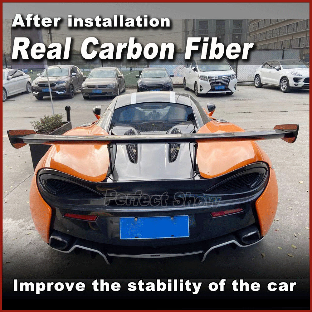 REAL CARBON Rear Trunk Spoiler Sport Wing Fit for McLaren 570S 2-Door 2015-2019