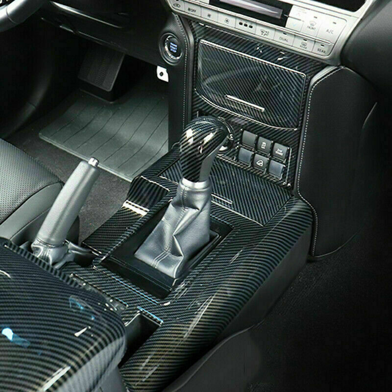 2p Carbon Fiber Look Inner Gear Shift Box Panel Cover for Toyota Prado 2018-2021
