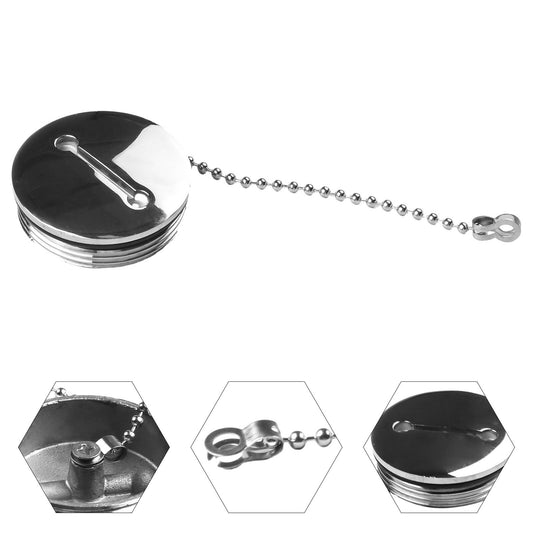 1PCS 50MM 2\ Fuel Gas Tank Cap With Chain Spare Yacht Replacement Hardware