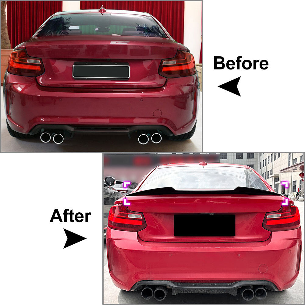 Rear Trunk Spoiler Wing Lip for BMW 2 Series F22 2 Door M2 F87 14-21 Carbon Blk