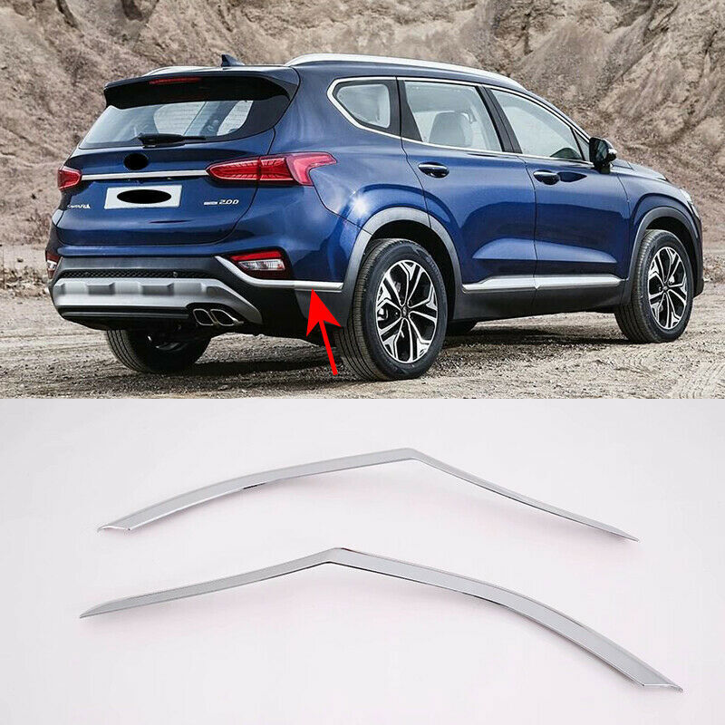 Chrome Car Tail Rear Fog Light Lamp Frame Cover for Hyundai Santa Fe 2019-2021
