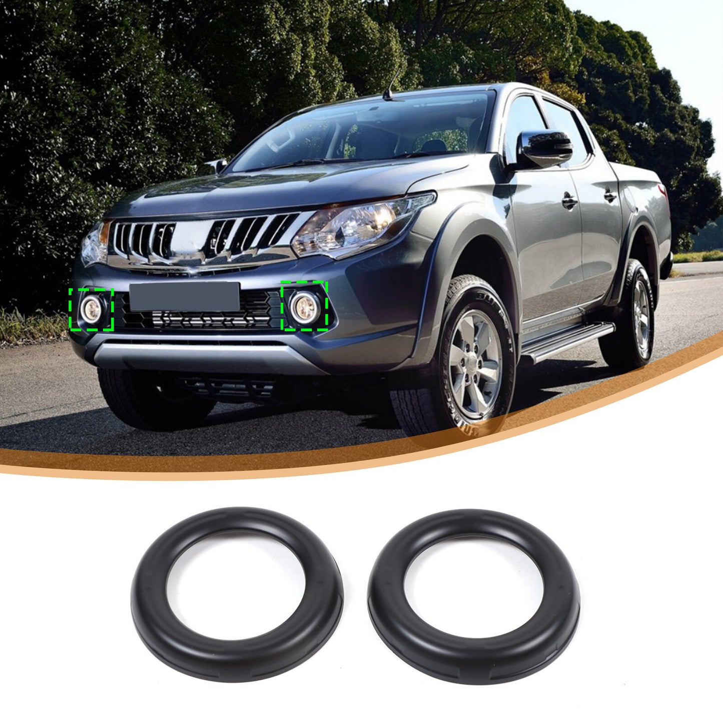 Matte black fog light cover for L200 Triton 2015/2018 models. n