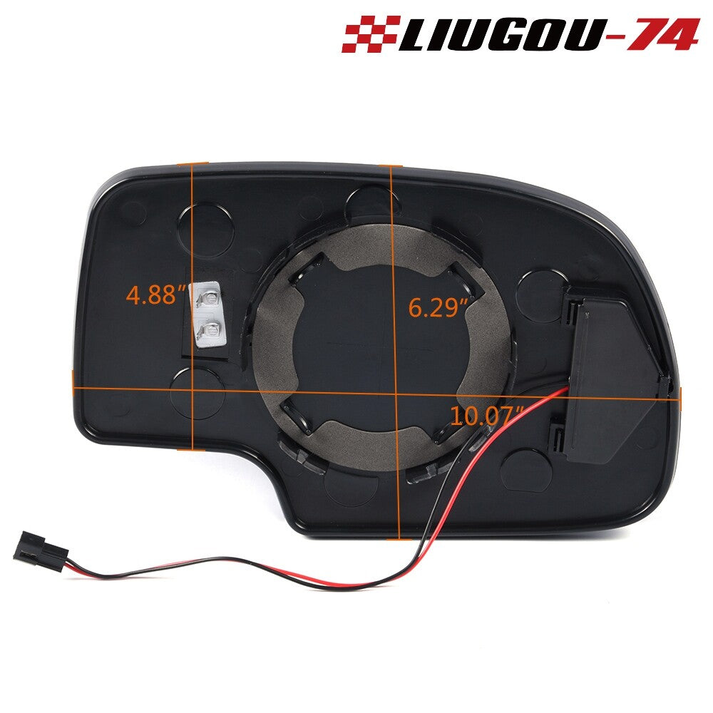 Fits 03-07 for GMC LH Heated LED Turn Signal Driver Side View Mirror Glass - v