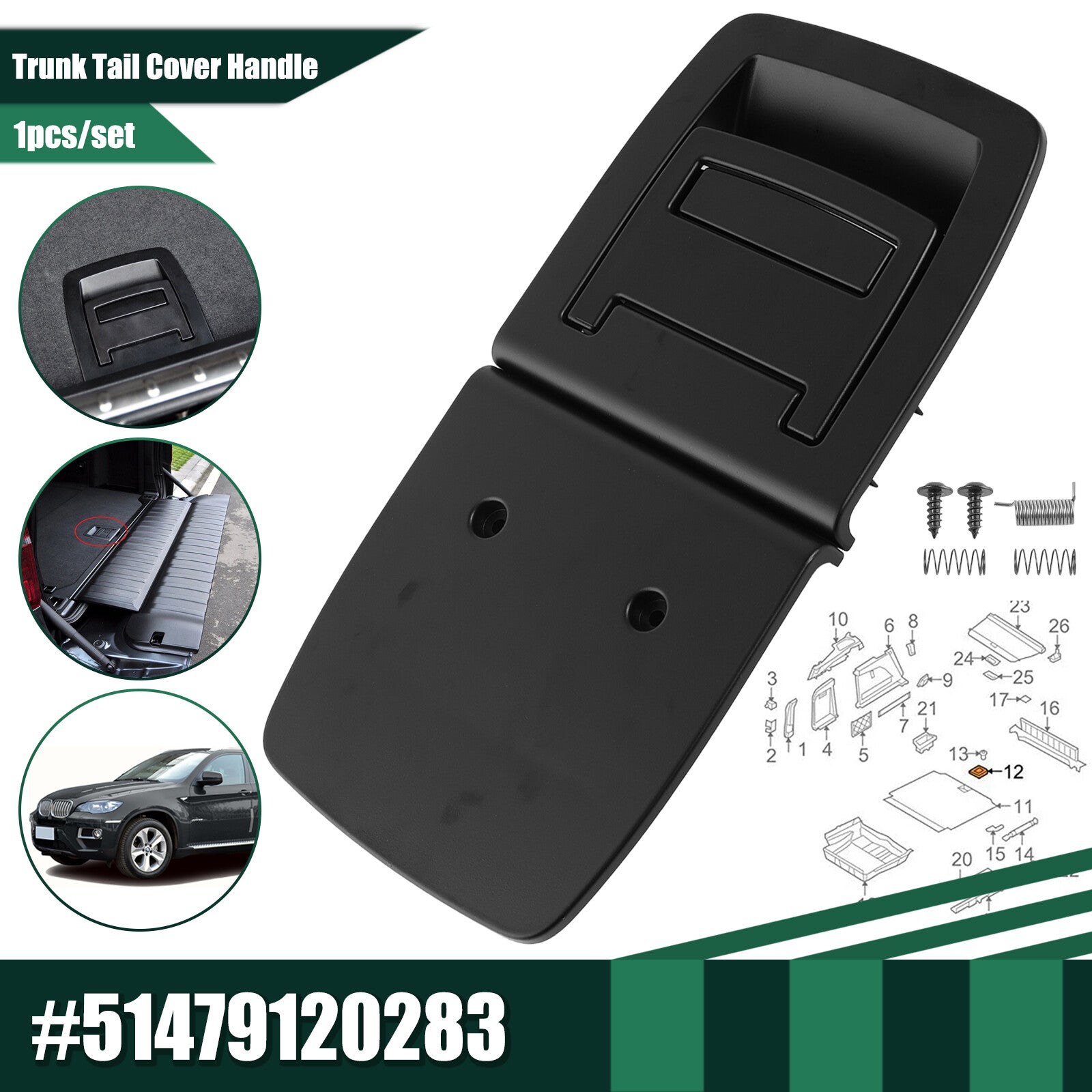 Interior Rear Trunk Mat Handle for- for BMW X5 E70 X6 E71 51479120283 Trunk Floor Car Q