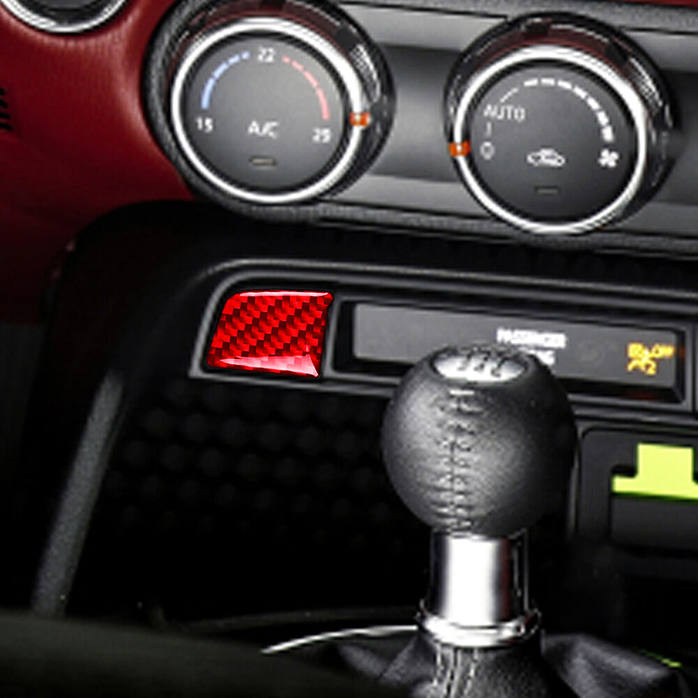 Red for Mazda MX-5 2016-20 Carbon Fiber Interior Center Control Left Cover Trim