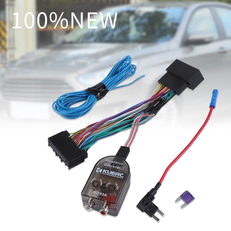 US Add An Amplifier Radio Subwoofer Adapter w/Amp Turn On Wire Harness for Ford