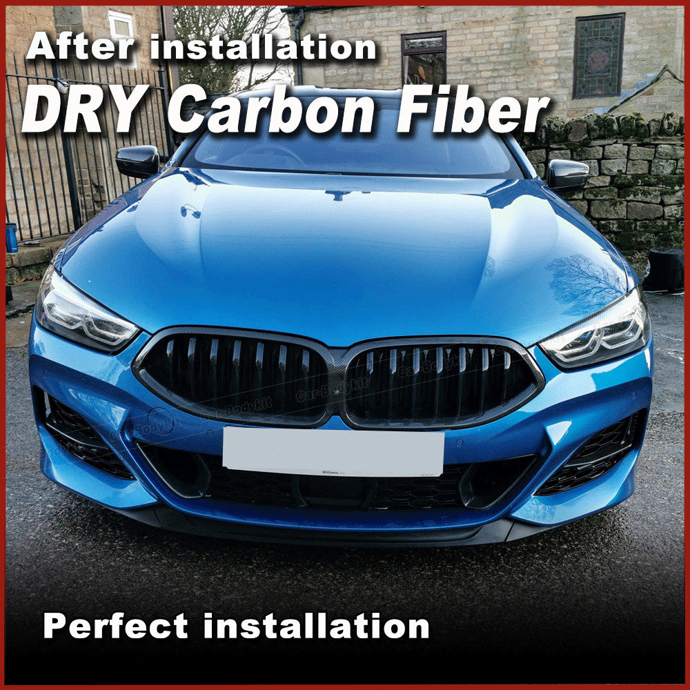 for BMW 8 Series G14 G15 G16 840i 2018-2023 DRY CARBON Front Grille Grill Cover