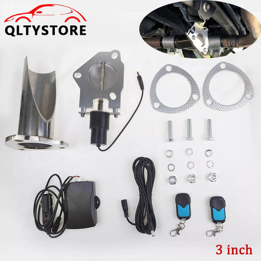 3'' Electric Exhaust shut off Remote Control Dump Valve Kit with Remote Switch Q