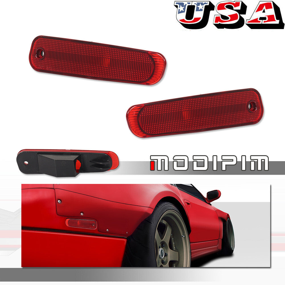 2pcs rear red lens side marking light reflector housing for 300ZX Z32 90-96- v
