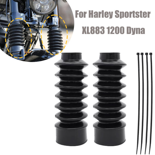 Fork Cover Gaiters Gator Boots for Harley Davidson Sportster XL883 XL1200 Black n