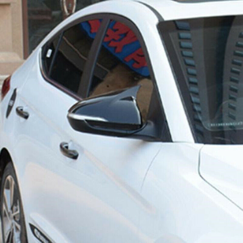 Glossy Black 2PCS Side Rearview Mirror Cap Cover Trim for Hyundai for Elantra 2020