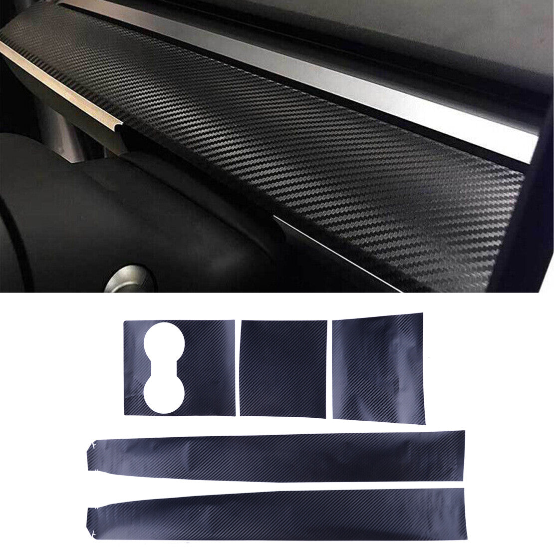 1set Dashboard Center Console Panel Sticker Cover Trim Fit for Model 3 v