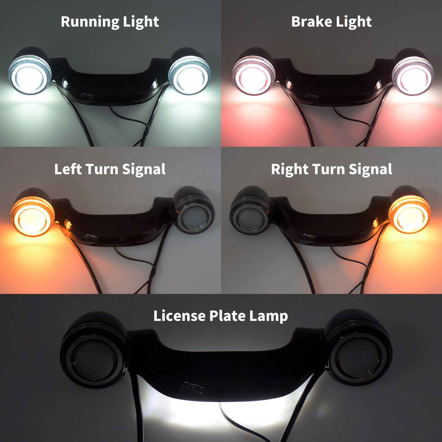 Gloss Black Rear Light Bar Running Turn Signal Brake Fit for Harley Street Glide