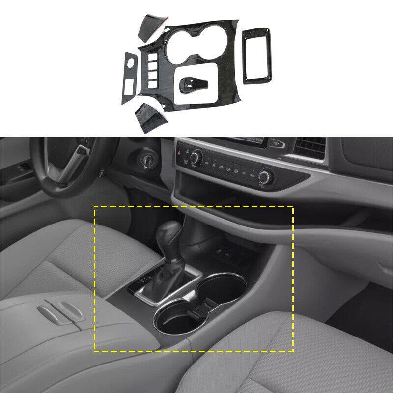 Black Wood Grain Middle Console Gear Shift Panel for Toyota Highlander 2014-2019