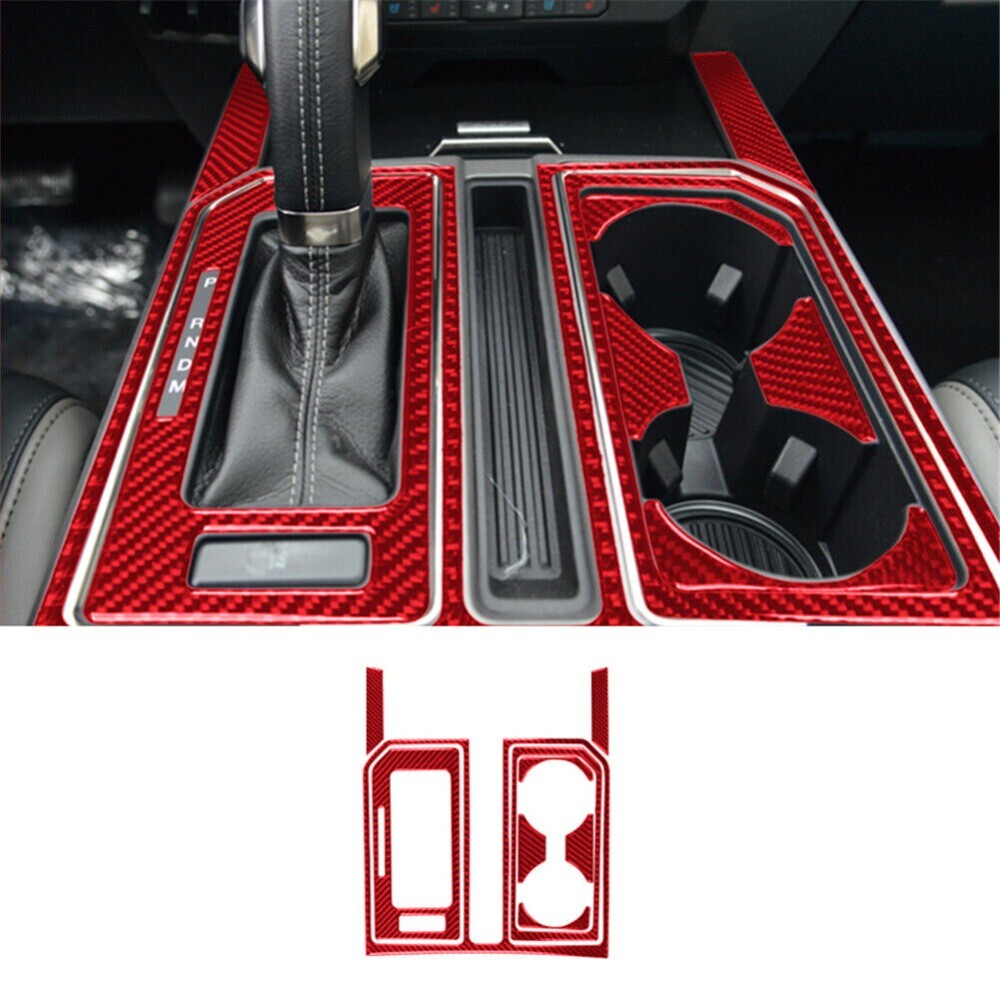 1x Carbon Interior Gear Shift Console Cup holder Panel Trim Cover for n