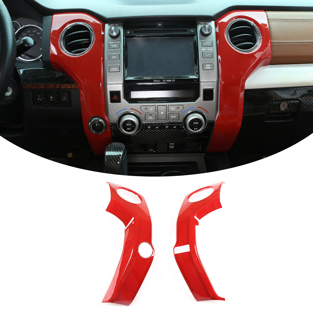 Carbon fiber center console armrest cover (leather) suitable for Corvette C6 2005-13- v