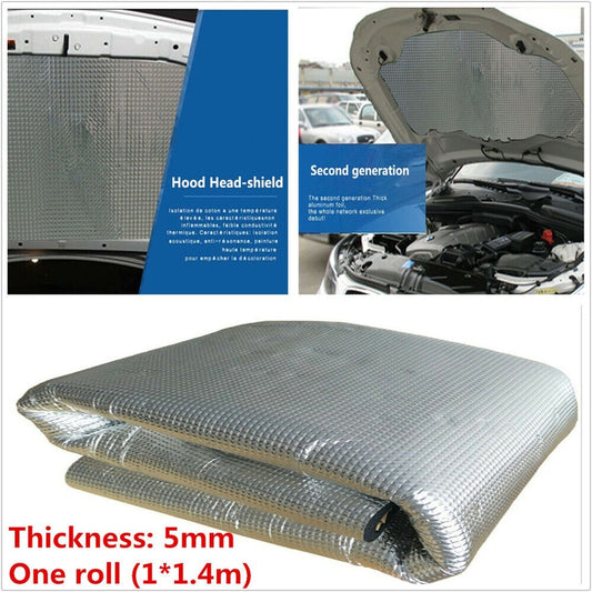 1pc Car Engine Heat Mat Sound-Absorbing Shield Noise Insulation Hood Silver n