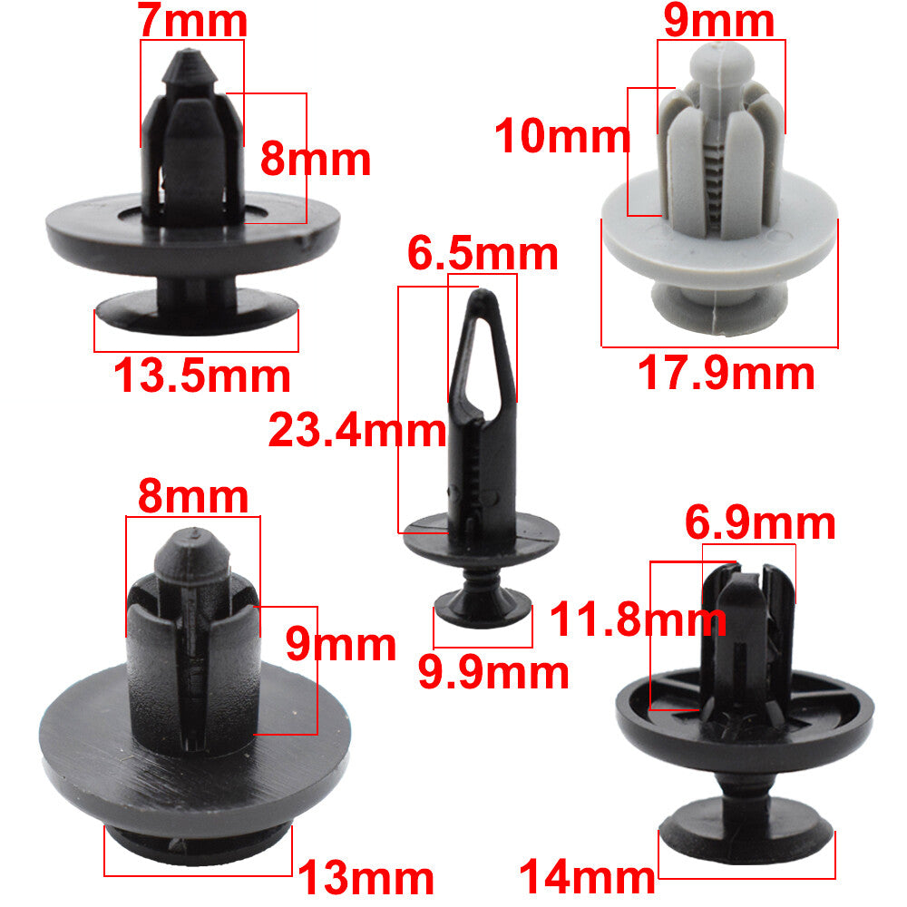 100PCS. Auto Car Body Plastic Push Pin Rivet Fasteners Trim Panel Moulding Clip