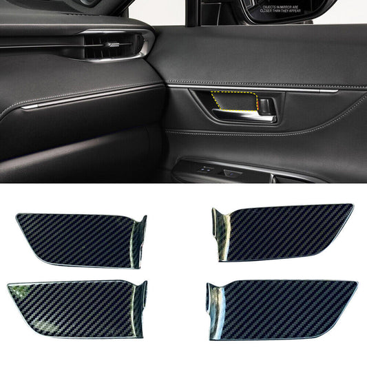 Car Inner Steel Door Handle Bowl Cover For 2020-2023 for Toyota Harrier Venza Carbon