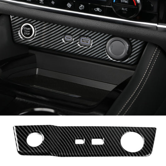 for Nissan Rogue 2021-2023 USB Power Trim Panel Cover Frame Carbon Fiber 1PC