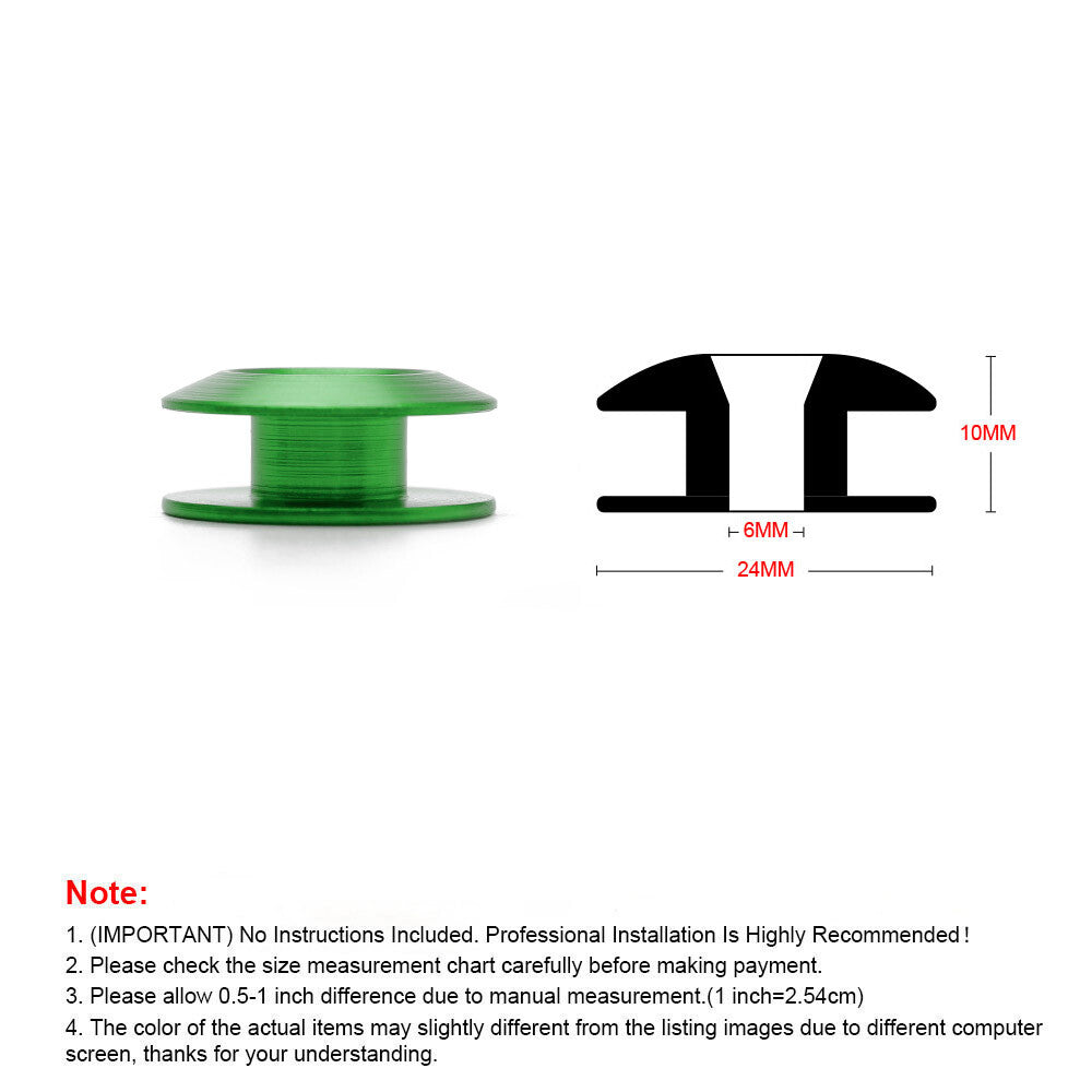 Green quick-release fastener anti-collision trunk mudguard cover kit aluminum