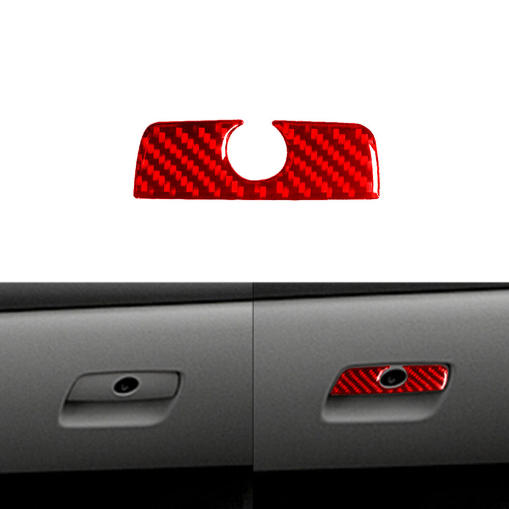 Red Carbon Fiber Glove Box Handle Cover Trim For Silverado/Tahoe/ for Sierra 2007-14