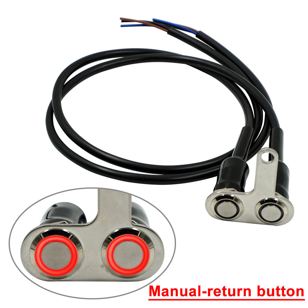 Schaltergriff Taste LED Motorrad Edelstahl Wasserdicht Lenker 12V Rechts Rot