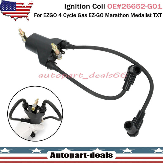 26652-G01 Ignition Coil for EZ-GO 4 Cycle Gas - Marathon Medal Winner - Brand New Q