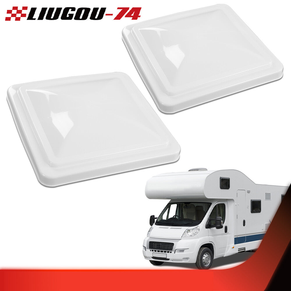 2 Pack White 14x14 Replacement Roof Vent Cover Camper Trailer Vent New - v
