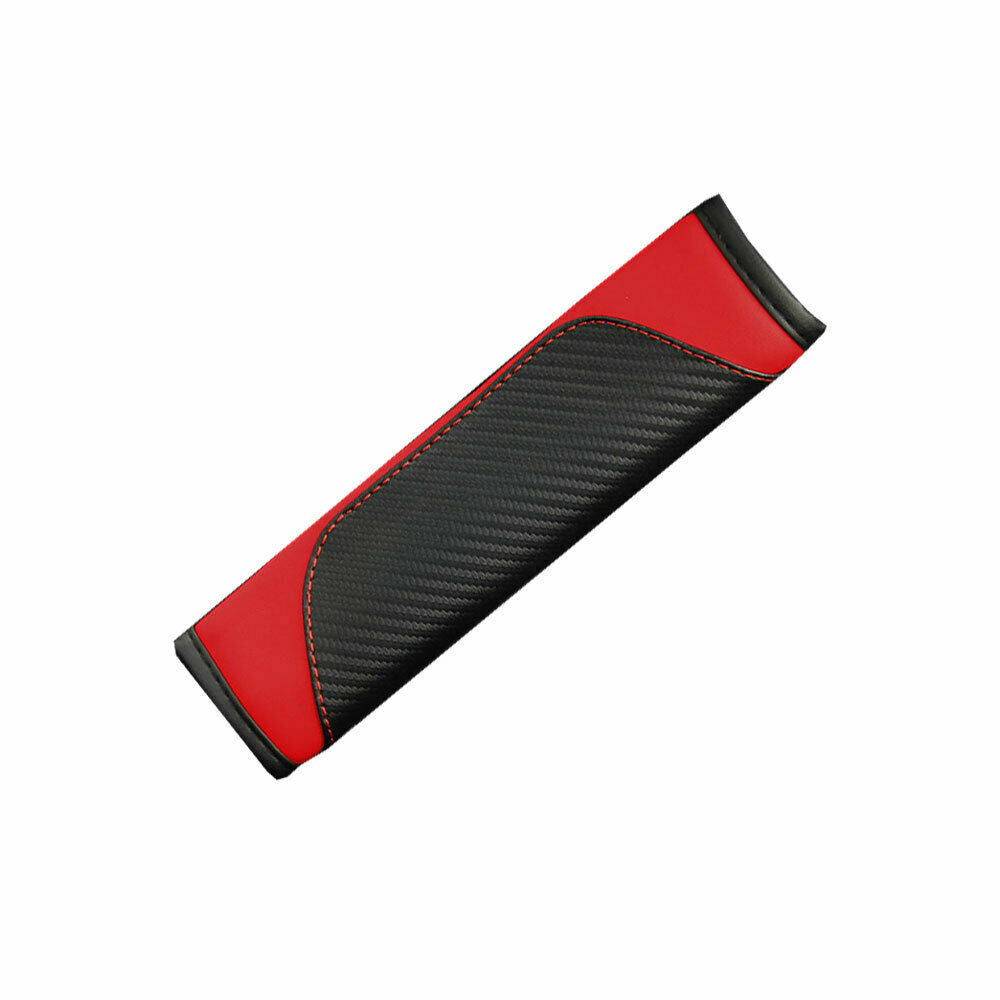 Shoulder protection cushion protector car for seat belt carbon fiber red + black