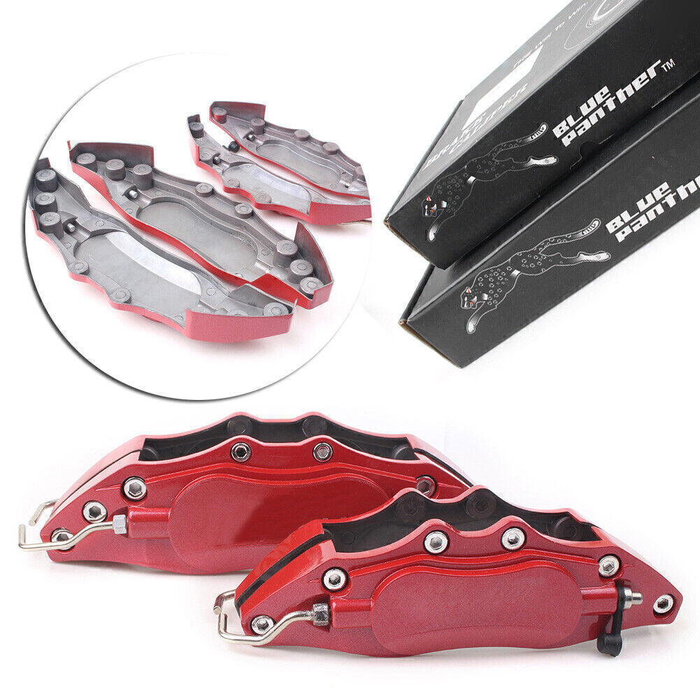 Car 3DStyle Metal Brake Caliper Covers Universal Front Rear 2 Medium+2 Small Red Q
