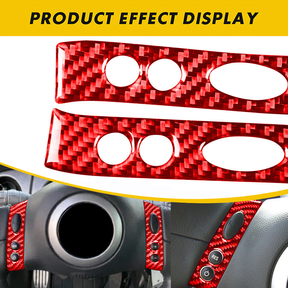 Carbon Fiber Interior Steering Wheel Button Cover for Mini Cooper R50 R53 02-04 Q