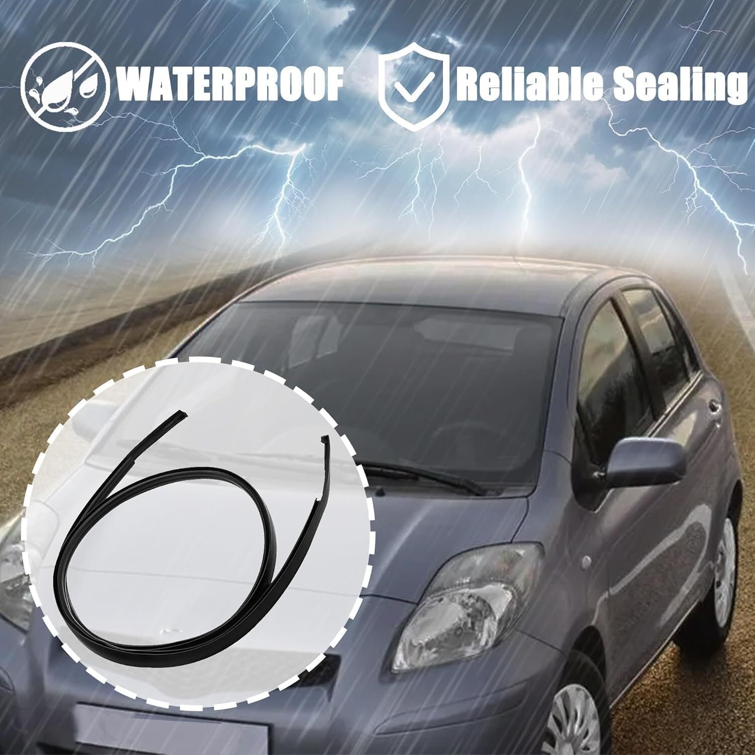 Applicable to 2006, 2007, 2008, 2009, 2010, 2011, and 2012 for Toyota Aris black roof trim.
