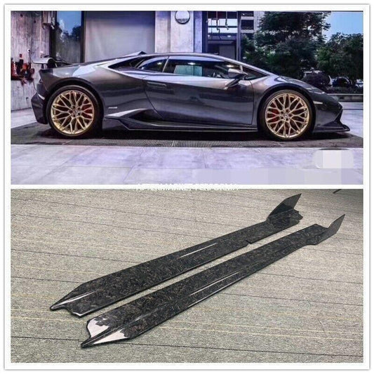 Extended forged carbon fiber side skirts for LAMBORGHINI for HURACAN LP580 LP610