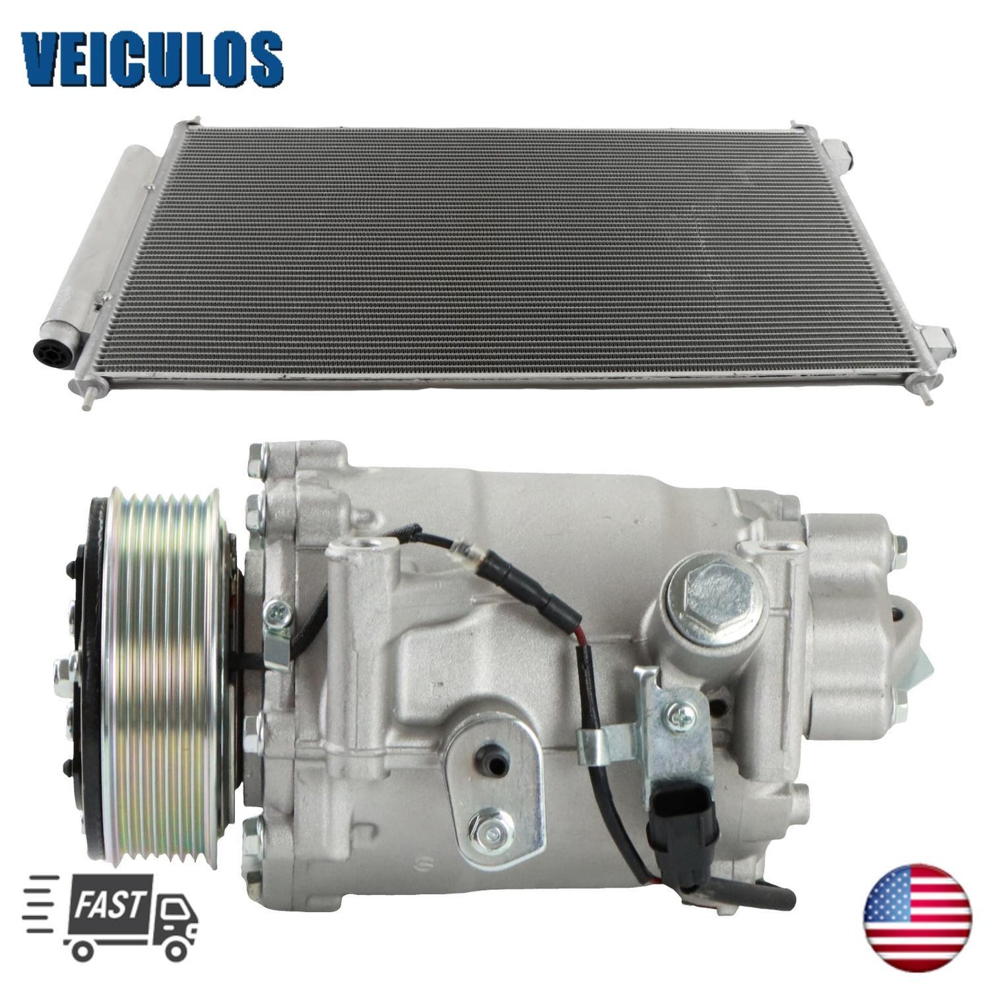 A/C AC Compressor AC Condenser For 2007-15 for Honda CR-V for Civic for Acura for RDX ILX 2.4L