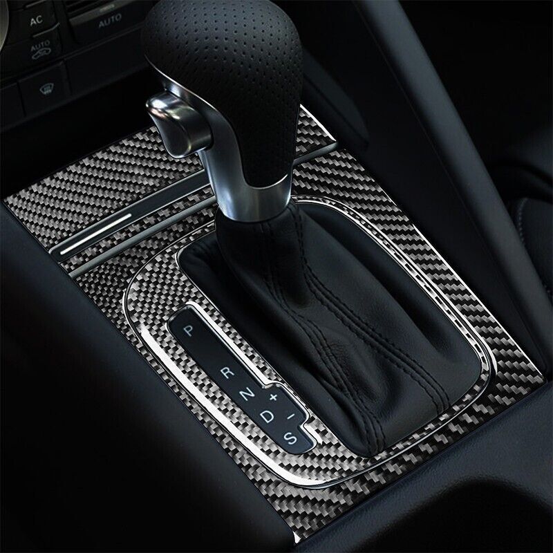 Real Carbon Fiber Car Gear Shift Panel Cover Trim for Audi A3 S3 2006-2007 3PCS