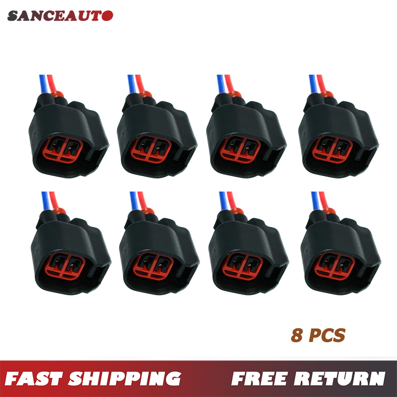 8-Piece Syringe Wiring Harness Plug Wire Socket S824 S-824 1P1344 WPT-1051 PT2160- v
