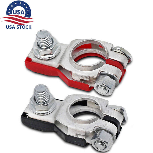 Universal POSITIVE & NEGATIVE BATTERY TERMINALS Terminal Connectors Black Red Q