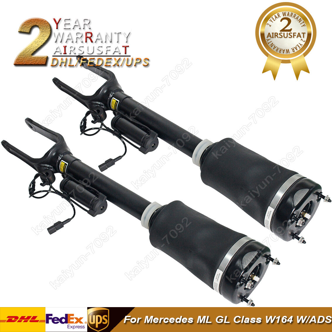 Pair Front Air Suspension Shocks for Mercedes Benz W164 X164 ML GL With ADS New