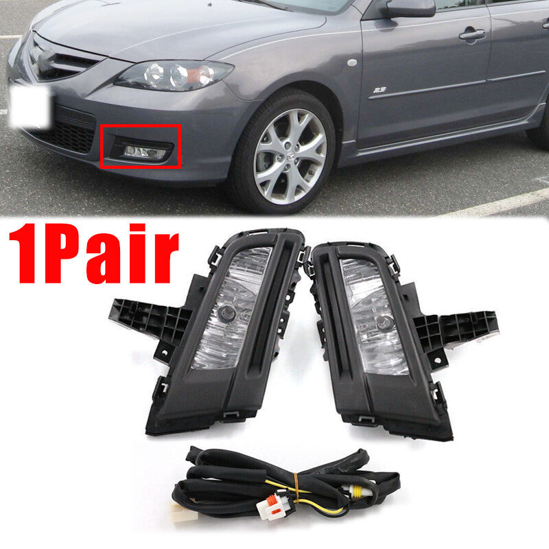 1 Set Front Bumper Driving Light Fog Lamps With Wire for Mazda 3 2007-2009 LHRH