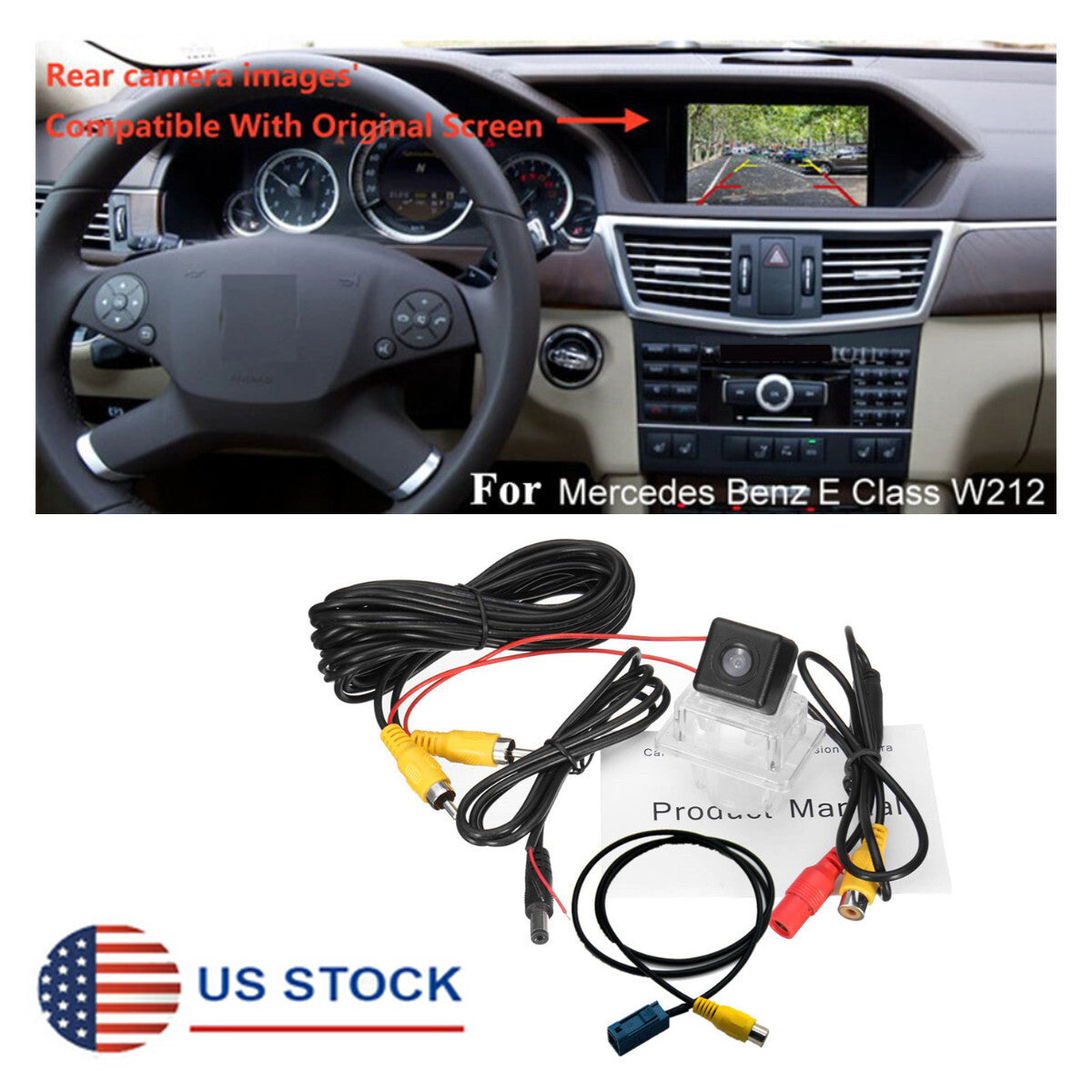 Rear View Backup Camera for Mercedes C Class W204 C300 C63 S204 Factory Stereo Q