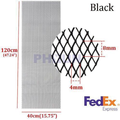 120x40cm Black Aluminum Car Bumper Hood Vent Grille Net Rhombus Grill Mesh 4x8mm