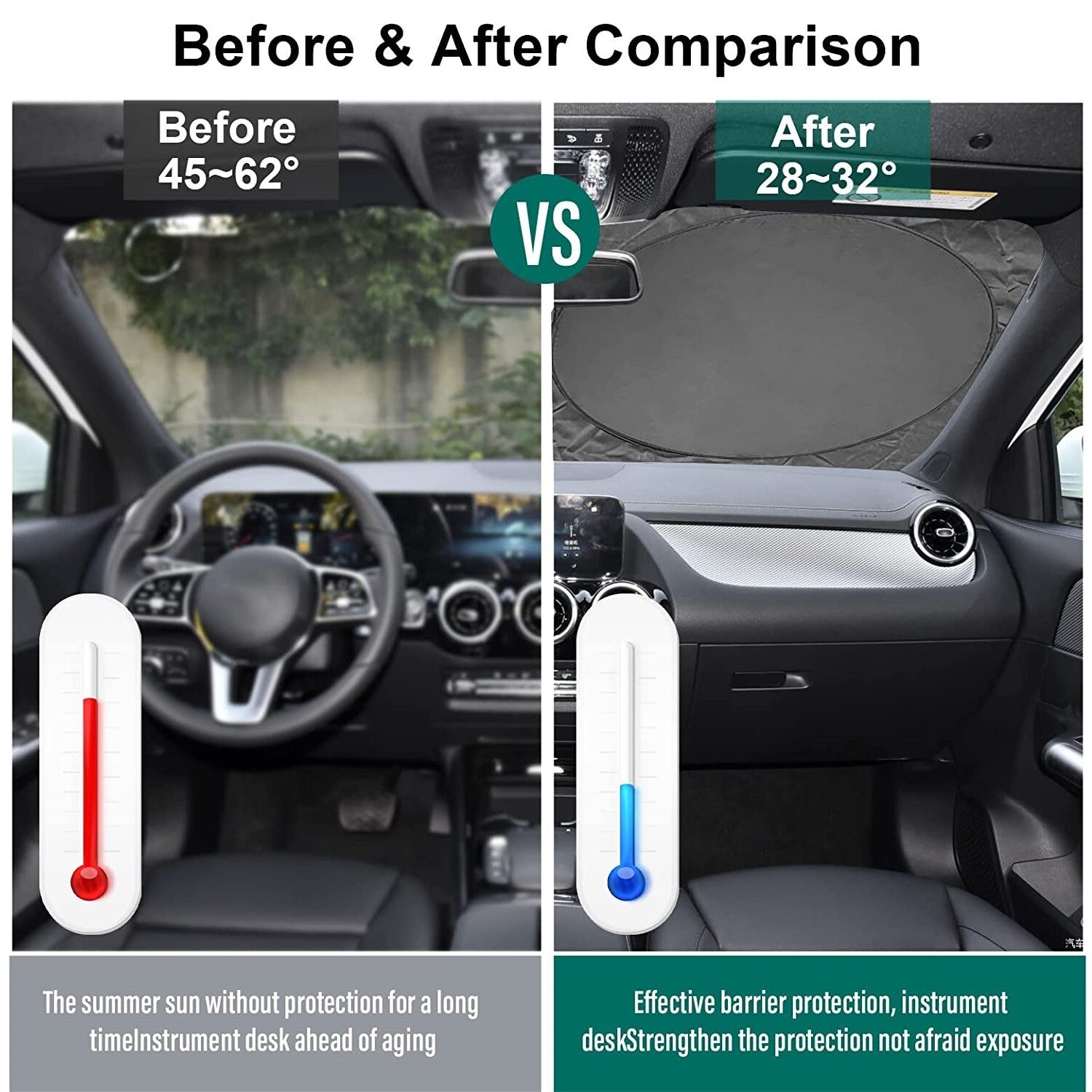 Suitable for Honda Accord American Flag Car Windshield Sunshade Front UV Block Sunshade - n