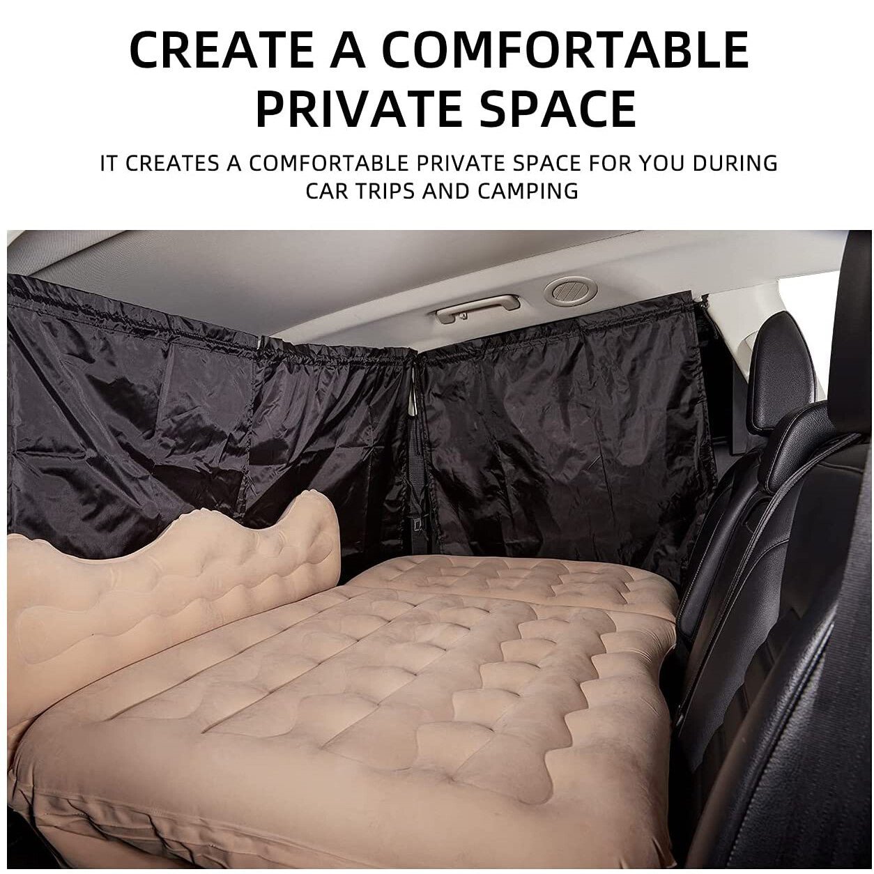 2-Pack Car Partition Privacy Curtains Side Window Travel Sunshades n