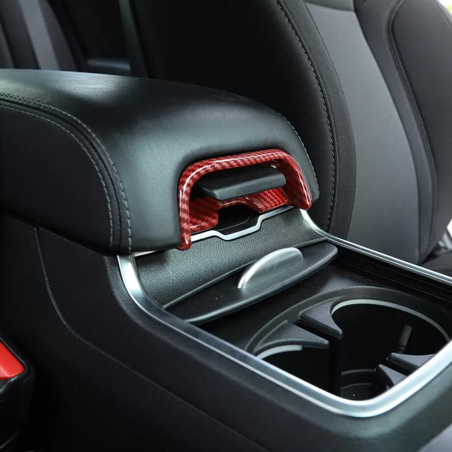 For 2011-2023 for Chrysler 300/Charger Red Carbon Car Armrest Box Switch Cover Trim v