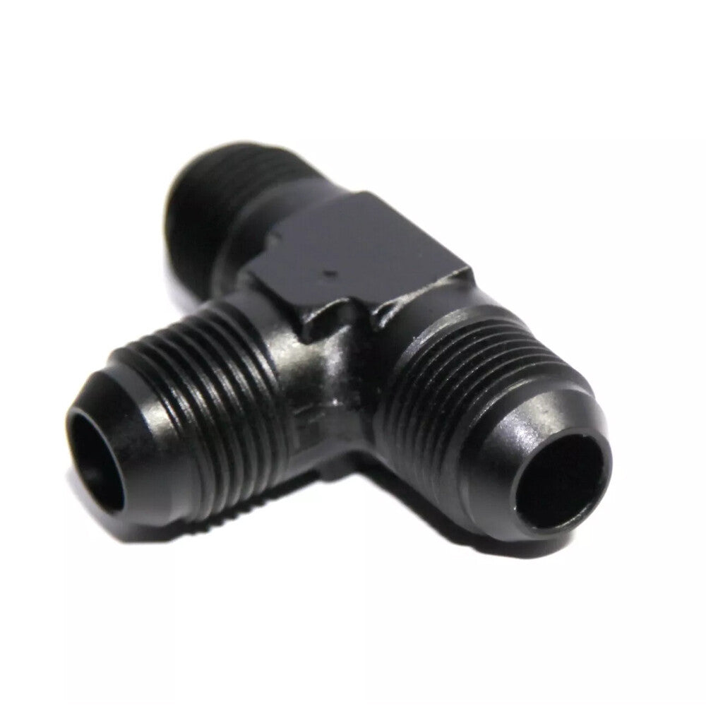 3-Way Tee T-Piece Fitting Adapter AN12 12-AN Male to 2X AN12 12-AN Male BLACK