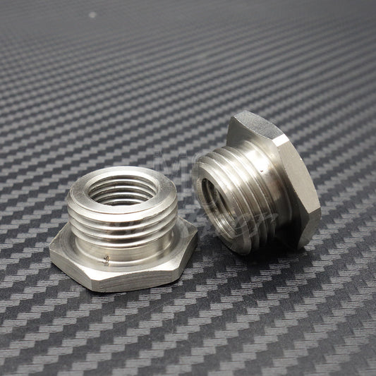 2Pcs Stainless Adapters Reduce Sensor Ports Bungs 18MM To 12MM for Harley Plug Q